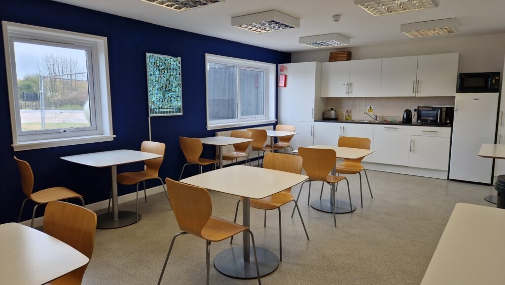 Canteen with tables and chairs