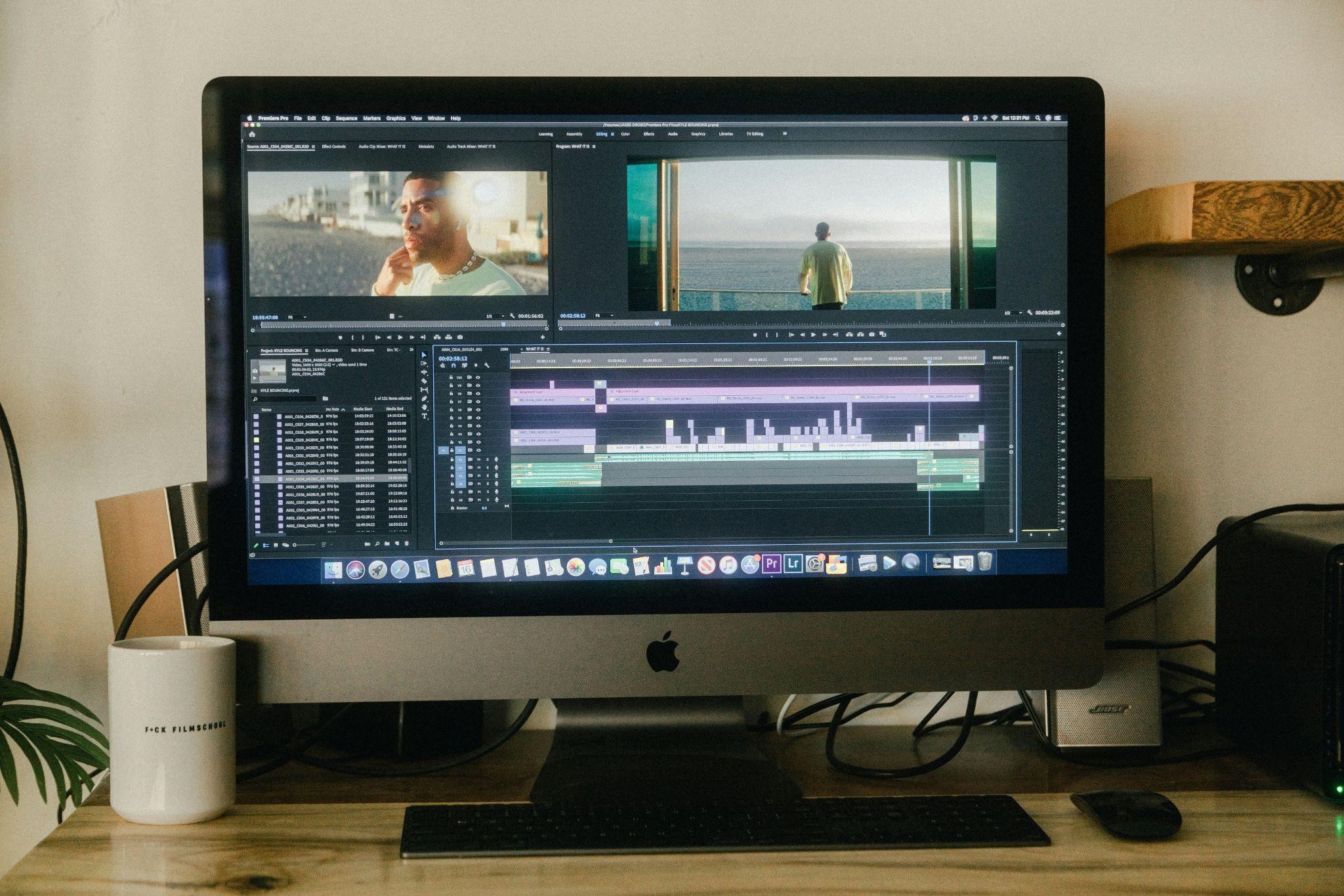 video editing computer screen, Post Production